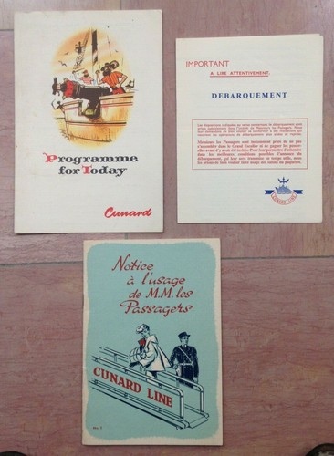 Menu Cunard Line Paquebot QUEEN ELISABETH Du 1 février 1957 - Bild 3 von 4