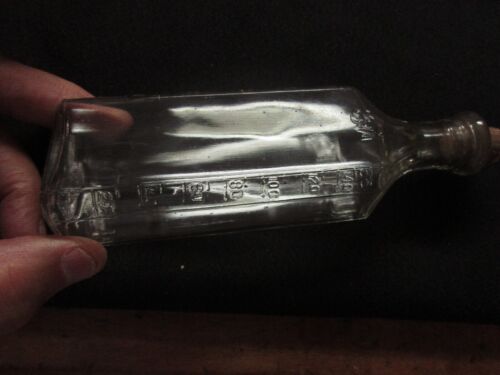 BOTTLE EMBOSSED QUALITY~ PURITY~OUNCES~ BLUE RIBBON with Bubble's 6.5" CLEAR - Picture 2 of 9