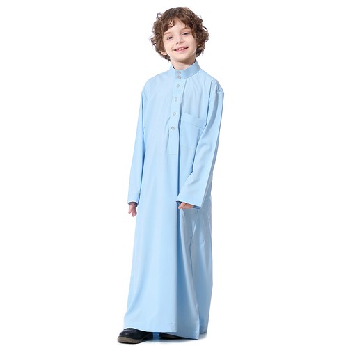 Saudi Arabian Kids Boys Jubba Dishdasha Thoub Muslim Thobe Islamic Kaftan Robe - Picture 10 of 52