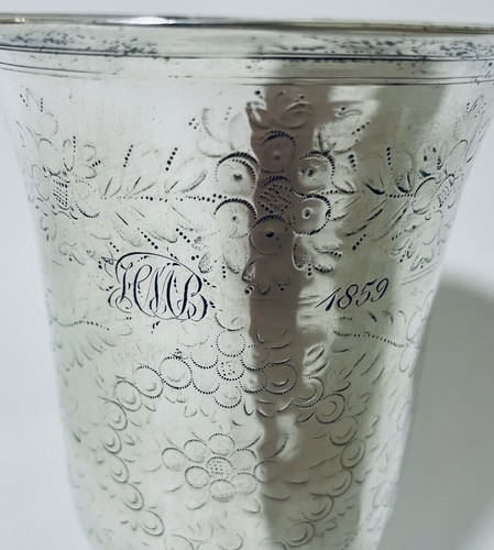 Antique 18th Century Solid Silver Christening Cup Goblet Beaker French - Picture 7 of 13