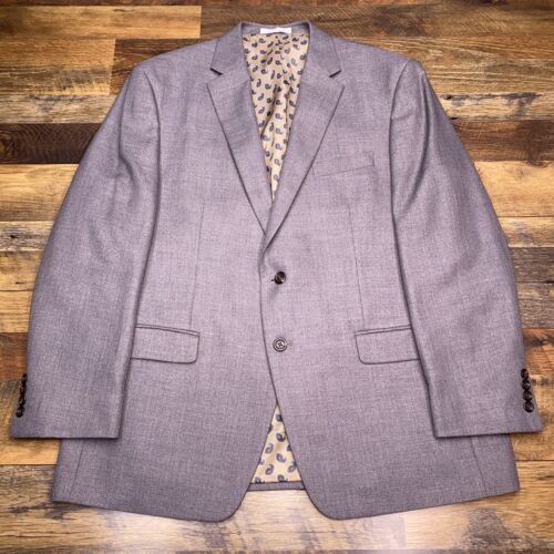 Chaps Sport Coat Mens 46R Gray Blazer Linen Blend - image 1