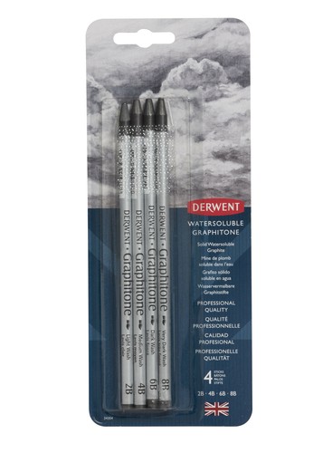 Pencil Graphite Watercolored Derwent Graphitone x4