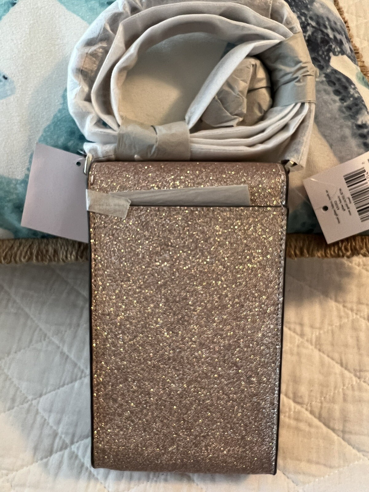 Glitter North South Flap Phone Crossbody