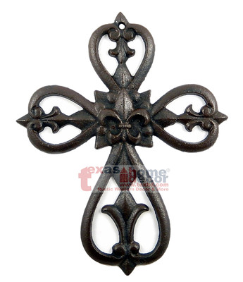 LL Home Cross Fleur De Lis with Roses Home Decor Marco International 13597 LL Home Cross Fleur De Lis with Roses Home Decor Marco International 13597