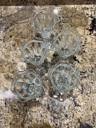 Vintage Libbey Sundae Parfait Ice Cream Fountain Glass Tulip Set of 5 - Picture 3 of 5