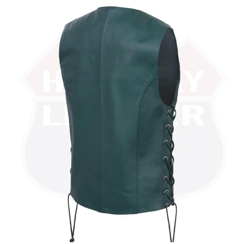 Damen Biker klassische echte Rindsleder Motorrad Weste seitliche Spitze - Bild 59 von 77