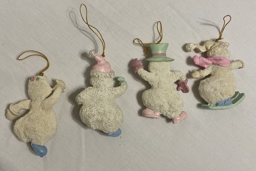 Santa's Collection Set of 4 Pastel Snowmen Christmas Ornaments - Picture 2 of 8