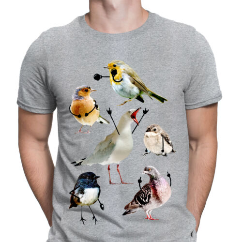 Birds with Arms Boxing Gloves Funny Joke Retro Vintage Mens T-Shirts Tee Top #D - Picture 2 of 2