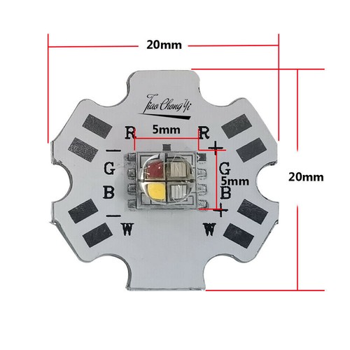 10W 5050 4 Chips RGBW RGBWW High Power led Diode Chip with 20mm PCB Board - Picture 4 of 7