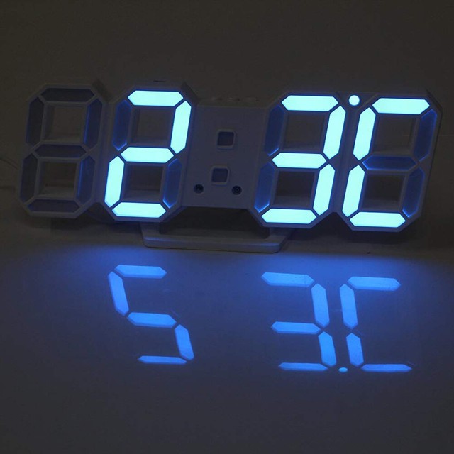 Digital LCD Atomic Large Desk Wall Clock 7 Languages Indoor Temperature