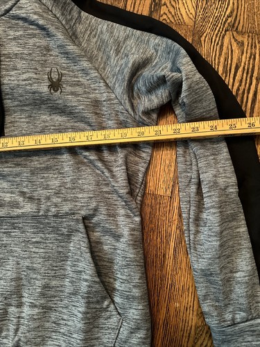 Sudadera con capucha Spyder negra activa gris manga larga pequeña - Imagen 7 de 9