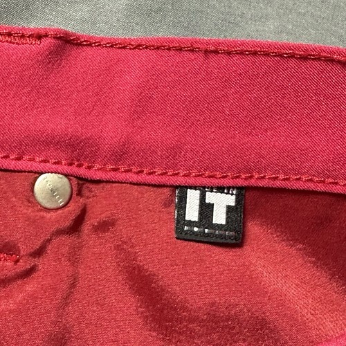 Versace Pants Women 25x32 Red Slacks Nylon Ittierre SpA Italy Straight Flat Fron - Picture 15 of 18