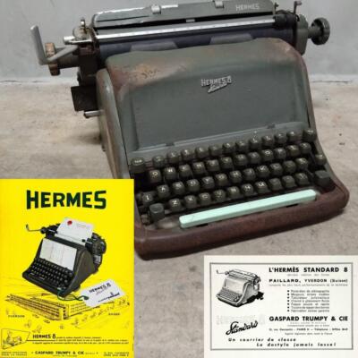 Hermes Standard 8 Typewriter 1953 Vintage Used Not tested rare