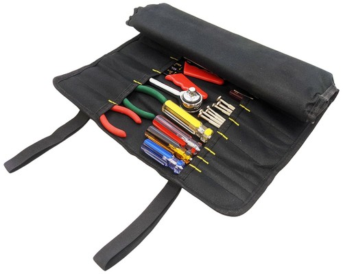 Portable 22 Pocket Tool Holder with 15 Socket Slots, Organizer Rolls into Bag - Picture 8 of 9