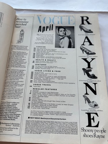 UK Vogue Magazine - April 1984 - Elisabetta Ramella Cover - Good Condition - Picture 2 of 5