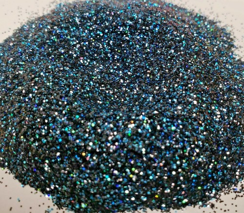 Black Steel Blue Holographic Metal Flake Glitter .015 Square Automotive Crafting - Picture 1 of 8