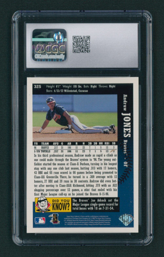 1997 Collector's Choice Andruw Jones #325 CGC 9 MINT ATLANTA BRAVES GREAT - Picture 2 of 2