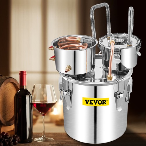VEVOR Alambicco Distillazione Alcol Grappa 50L con Fusto Doppio in Acciaio Inox - Imagen 8 de 12