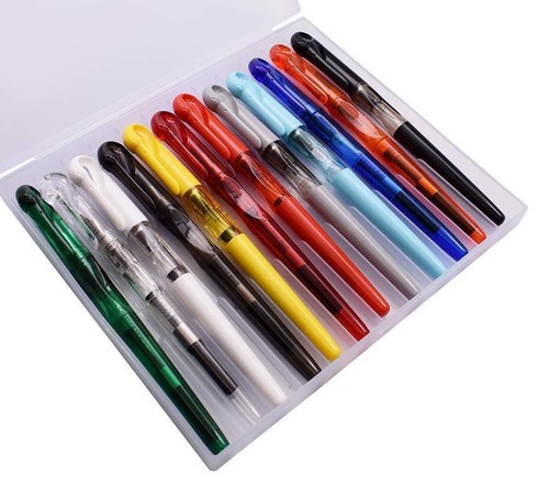 Set 12 pz penna stilografica carina Jinhao Swan EF/F 0,38/0,5 mm 12 colori e confezione regalo - Foto 2 di 14
