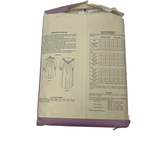 FOLKWEAR 225 CHILDREN DREAMS Niña 2-12 Tela Patrón Costura 1983 CORTE Talla 4 - Imagen 2 de 3