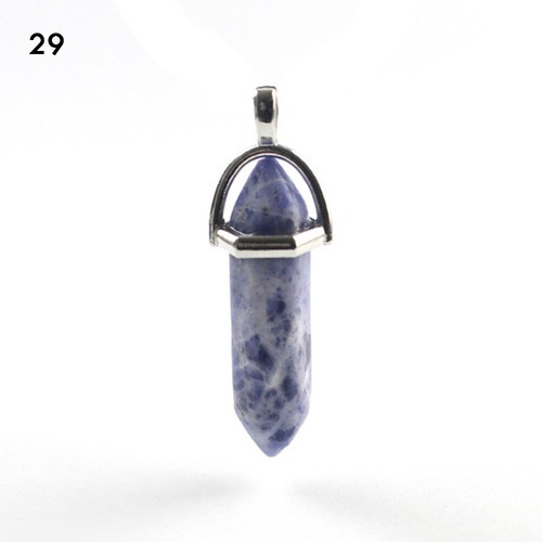 Natürliche Quarz-Chakra-Heilpunkt-Kristall-Anhänger-Halskette 〒 - Bild 30 von 34