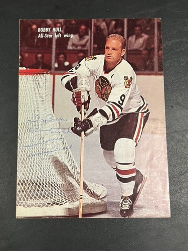 BOBBY HULL & HARRY HOWELL Hand Signed 8" x  11" Magazine Page - Picture 1 of 4