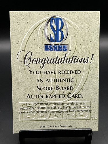 1997 Score Board Alonzo Mourning Authentic Auto Gold Foil /500 - Bild 2 von 2