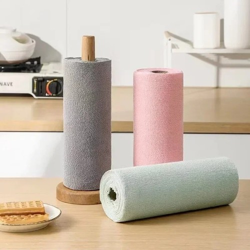 Reusable Cleaning Wipe Household Kitchen Cloth Microfiber Towel Rolls Dish Rags - Picture 4 of 22