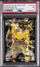 2016 POKEMON XY BLACK STAR PROMO RED & BLUE COLL FULL ART/PIKACHU EX PSA 7