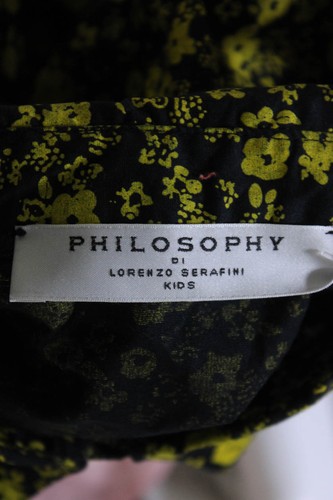 philosophy Girls Cotton Floral Print Button Long Sleeve Dress Yellow Size 14/16 - Picture 4 of 6