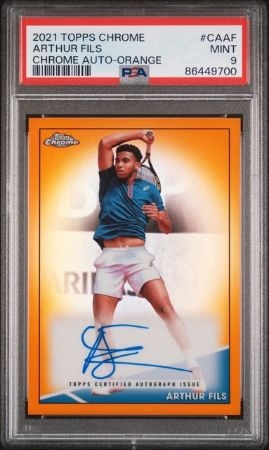 Arthur Fils 2021 Topps Chrome Tennis Orange Refractor RC Rookie Auto /25 PSA 9