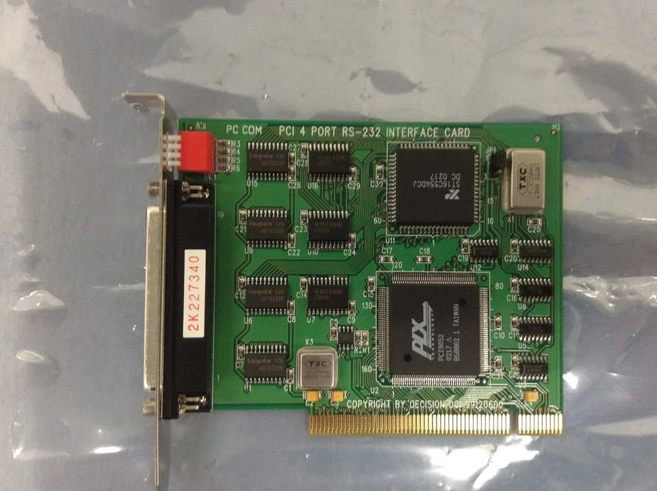 PC COM 99120600 PCI 4-Port RS-232 Serial Interface Card High Profile WORKING - Image 3 of 4