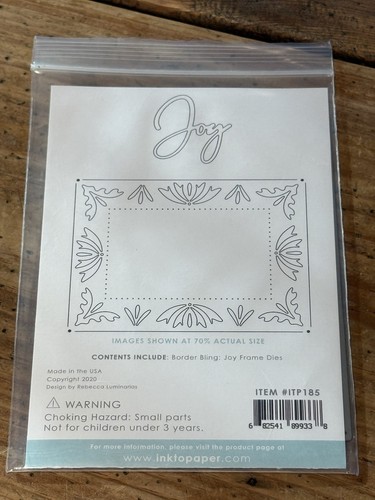 PAPERTREY INK to PAPER Wafer Thin Metal Dies “JOY” FRAME 5.25”x 4” NEW 2020 USA - Picture 2 of 7