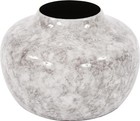 Traditional Gray Marbled Round Iron Vase