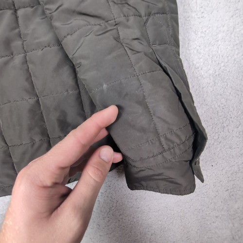 Lacoste Quilted Puffer Jacket Mens 50 Black Collared Button Snap - Picture 11 of 13