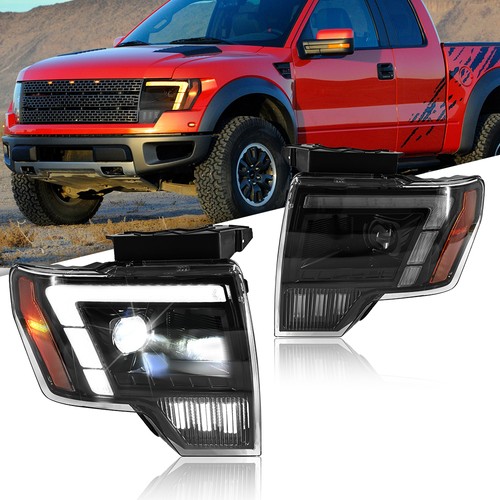For 2009-2014 Ford F-150 Black Projector Headlights Sequential LED Lamps 09-14 - Picture 23 of 24