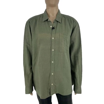 Chemise À Manches Longues En Lin Vert Pour Homme CAMEL ACTIVE Taille 2XL - Photo 1/4