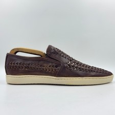Bertie Bradley Men's Brown Leather Woven Loafers UK Size 9