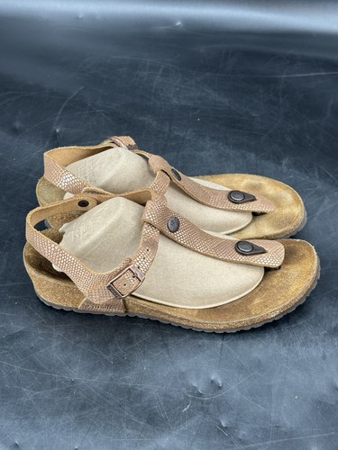 Birkenstock Papillio Ashley T-Riemen-Zehensandalen metallischer Keilabsatz Damengröße 8 - Bild 5 von 11