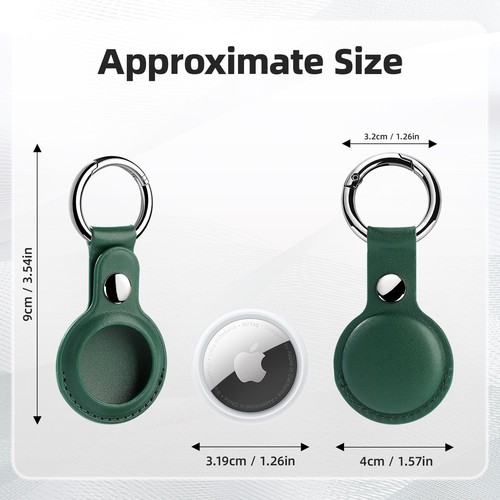 LETREEN Airtag Case, 4er Pack PU Leder Airtag Halter mit Schlüsselring, Schutzhülle - Bild 3 von 5