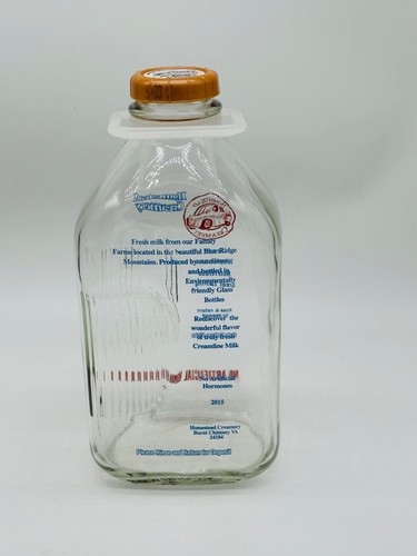 Homestead Creamery VA Half Gallon Glass Milk Bottle 2015 with Cap - Picture 4 of 9