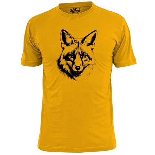 Mens Fox Face Stencil T Shirt Wildlife - Picture 1 of 5