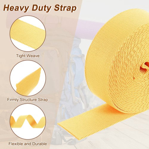 5 Yards Nylon Gurtband Gurt, 1 3/8 Zoll Tasche Flach Gurtband Riemen, Hellgelb - Bild 3 von 7