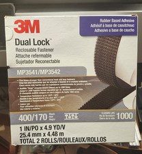 NEW 2 ROLLS 3m DUAL LOCK RECLOSABLE FASTENER 1"x4.9yd MP3541/MP3542 400/170