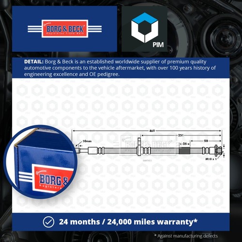 Brake Hose fits SUZUKI ALTO AMF310 1.0 Front Right 2009 on K10B Hydraulic B&B - Picture 1 of 2