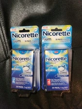 2X Nicorette Gum Stop Smoking Aid 2 mg 4mg 20 Pieces White Ice Mint Exp 2/26