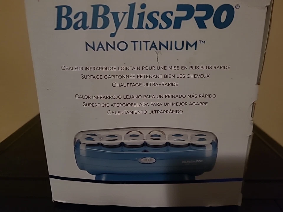 BaBylissPRO Nano Titanio Azul Blanco Profesional 12 Jumbo Hot Rollers Foto 2 de 4