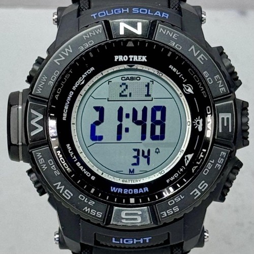 Casio Protrek PRW-3510Y Solar Radio Black Watch - Picture 5 of 20
