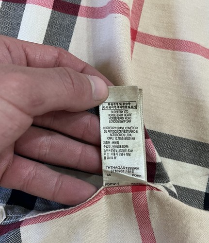 Burberry Brit Mens Shirt Nova Check Beige Long Sleeve 100% Cotton Size S - Picture 11 of 13