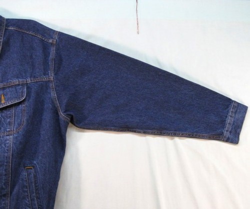 WRANGLER Rugged Wear Denim Cowboy Trucker Jacket Men's XXL Flap Pockets Unlined - Picture 11 of 18